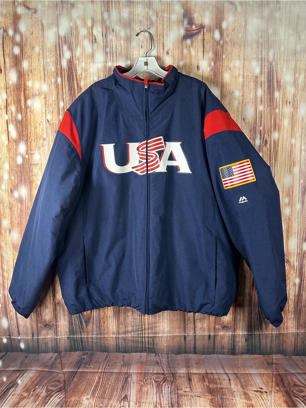 VTG Magestic Team USA Baseball Olympics Men’s
Jacket Navy Blue Size 2XL
